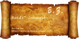 Bató Zotmund névjegykártya
